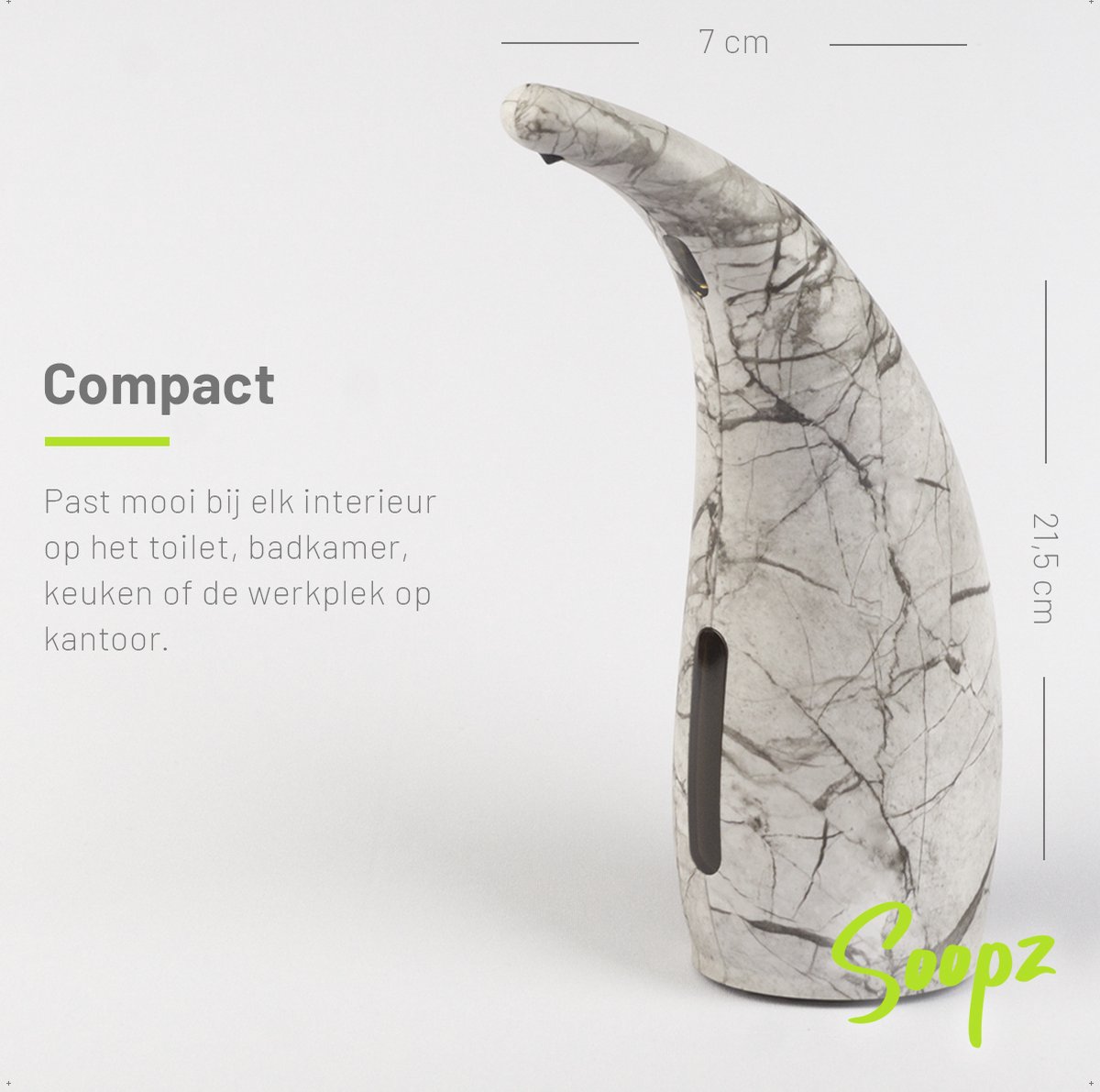 5Five Zeeppompje - keramiek - groen - 300 ml - zeepdispenser | Leen Bakker