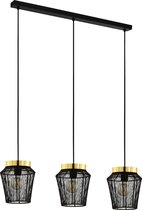 EGLO Escandidos Hanglamp - E27 - 92 cm - Zwart/Geelkoper/Goud