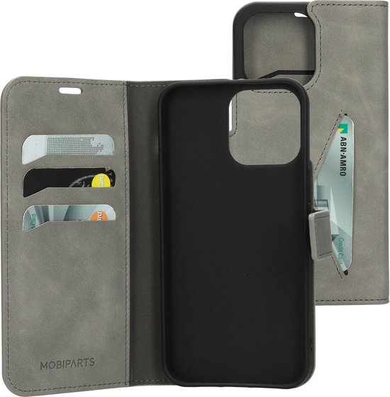 Mobiparts Classic Wallet Case Apple iPhone 14 Pro Granite Grey