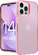 ShieldCase geschikt voor Apple iPhone 14 Pro Max TPU case - roze - Siliconen hoesje - Shockproof case hoesje - Backcover case
