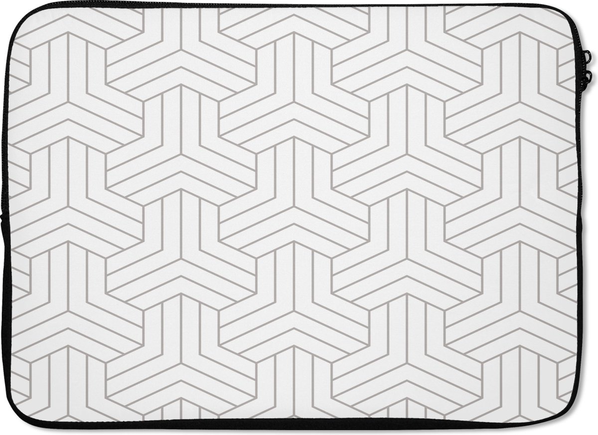 Laptophoes - Laptop hoes - Patronen - Design - Abstract - Zwart - Wit - 14 Inch - Laptop skin - Laptop