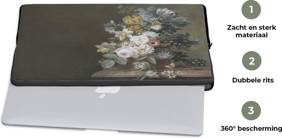 Kleurrijke Bloem Print Laptop Tas Grote Capaciteit Computer