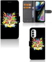 Wallet Book Case Motorola Moto G52 | Moto G82 Smartphone Hoesje Cat Color Leuke Verjaardagscadeaus