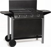 Bol.com Gasbarbecue - GRILL GARDEN - Zwart en grijs - 4 branders met deksel aanbieding