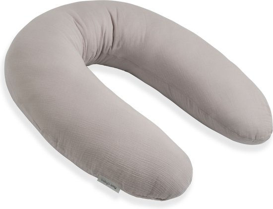 Baby's Only Voedingskussen - Zwangerschapskussen - Zijslaapkussen - Lichaamskussen Breeze - Urban Taupe - 160 cm
