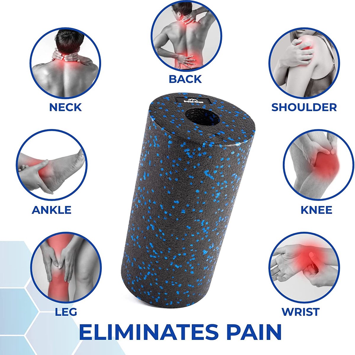 EVEREST FITNESS foam roller massage 30 cm - Medium tot harde massage roller - Met tas en oefeningen boek - Voor tijdens of na sport - Ter ontspanning thumbnail 6