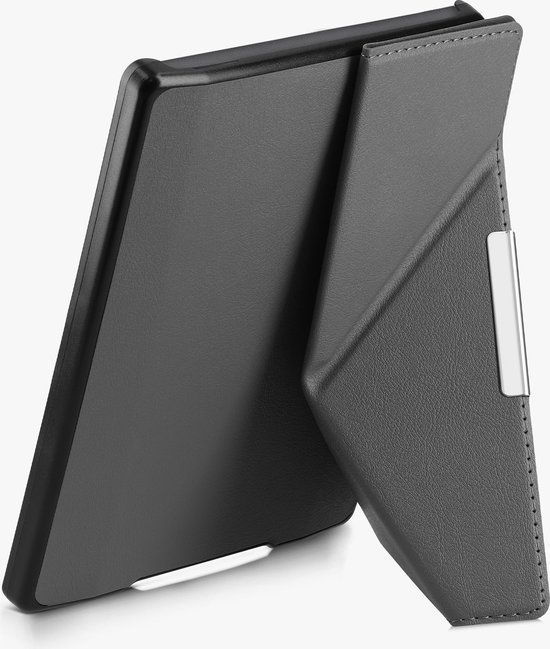 kwmobile e-reader hoesje geschikt voor Kobo Aura H2O Edition 1 hoes - Ereader flip case met standaard - E reader cover van kunstleer - In antraciet van Merkloos — afbeelding 5