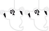 Set van 2x stuks halloween thema hangende spook/geest decoratie 20 cm brandvertragend papier