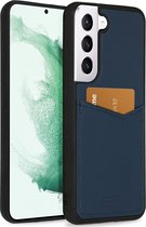 Accezz Hoesje Met Pasjeshouder Geschikt voor Samsung Galaxy S22 Plus - Accezz Premium Leather Card Slot Backcover - Donkerblauw