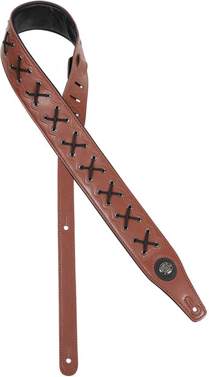 Gaucho GST-648-BR gitaarriem, kunstleer, geveterd, bruin