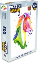 Puzzel Paard - Regenboog - Wit - Meisjes - Kinderen - Meiden - Legpuzzel - Puzzel 500 stukjes