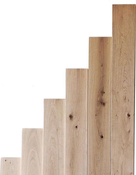 GoudmetHout Massief Eiken Wandplank - 40x25 cm - Industriële Plankdragers  - Staal - Mat Wit