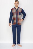 'Gentleman' klassieke herenpyjama met lange mouwen - gemaakt in Europa - 100% katoen L
