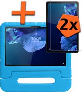 Hoes Geschikt voor Lenovo Tab P11 Plus Hoes Bumper Kindvriendelijk Kids Case Met 2x Screenprotector - Hoesje Geschikt voor Lenovo Tab P11 Plus Hoesje Shockproof Cover Hoes - Blauw.