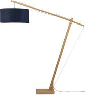 GOOD&MOJO Vloerlamp Montblanc - Bamboe/Blauw - 175x60x207cm - Scandinavisch,Bohemian - Staande lampen voor Woonkamer - Slaapkamer