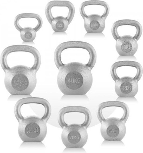 Athlyt gietijzeren kettlebell, 8 kg, zwart