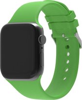 Strap-it Siliconen gesp band - Geschikt voor Apple Watch bandje - Series 1/2/3/4/5/6/7/8/9/SE/Ultra (2) - Groen - Siliconen bandje met gesp - iWatch bandje maat: 42 mm 44 mm 45 mm 49 mm - Grootte: M/L