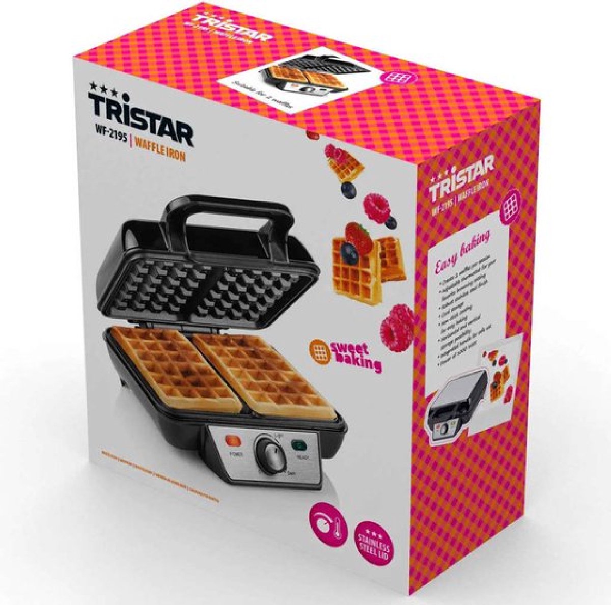 Tristar Wafelijzer 10 hartvormige wafels - 2 x 16 cm - 1200 W - met wafelvork voor het eenvoudig verwijderen van hartvormige wafels Tristar Wafelijzer 10 hartvormige wafels - 2 x 16 cm - 1200 W - met wafelvork voor het eenvoudig verwijderen van hartvormige wafels