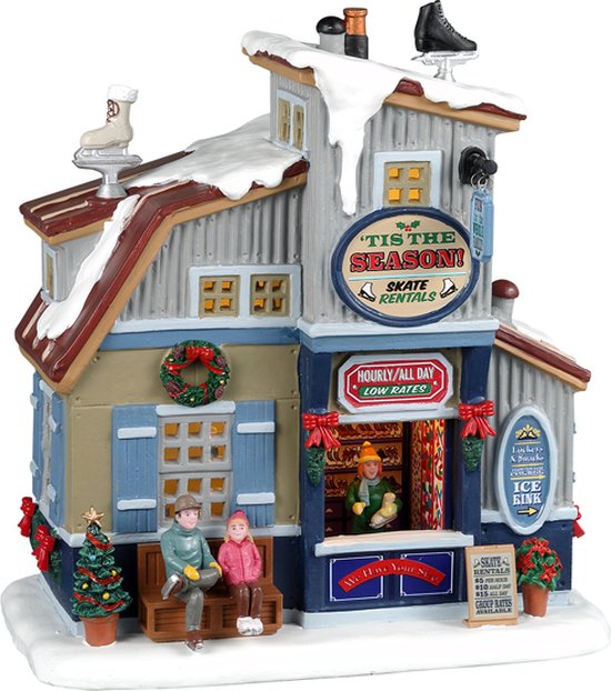 Lemax - 'Tis The Season Skate Rentals' - Verlichte Gebouw - Exclusief adapter
