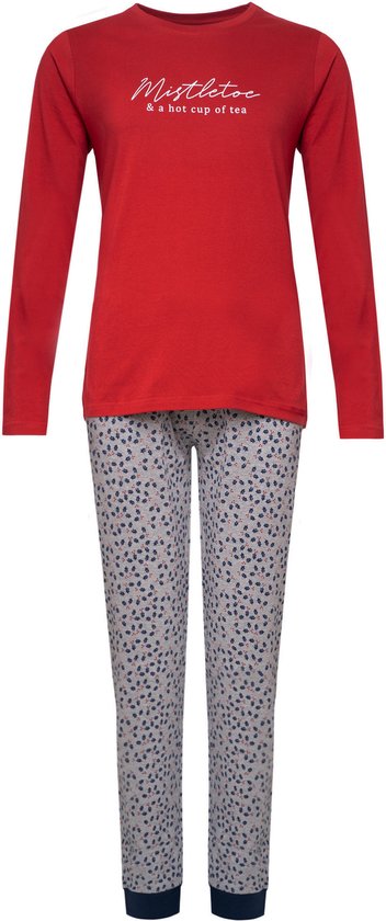 Happy Shorts Dames Kerst Pyjama Shirt + Broek Rood / Reindeer - Maat M