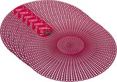 Napperons de table - D40 cm - rouge - rond - 6x pièces - plastique