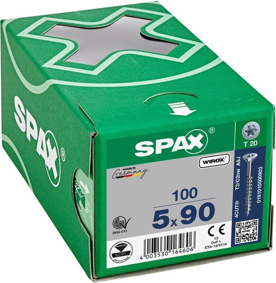 Vis pour aggloméré Spax Torx galvanisé 5,0 x 90-100 pcs