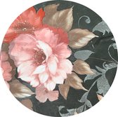 MixMamas Toile cirée Ronde Roses - Ø 140 cm - Noir