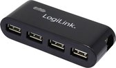 LogiLink UA0085 USB 2.0-hub 4 poorten Zwart