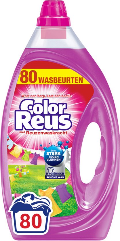 Color Reus Gel Vloeibaar Wasmiddel - Gekleurde Was - Voordeelverpakking - 80 wasbeurten