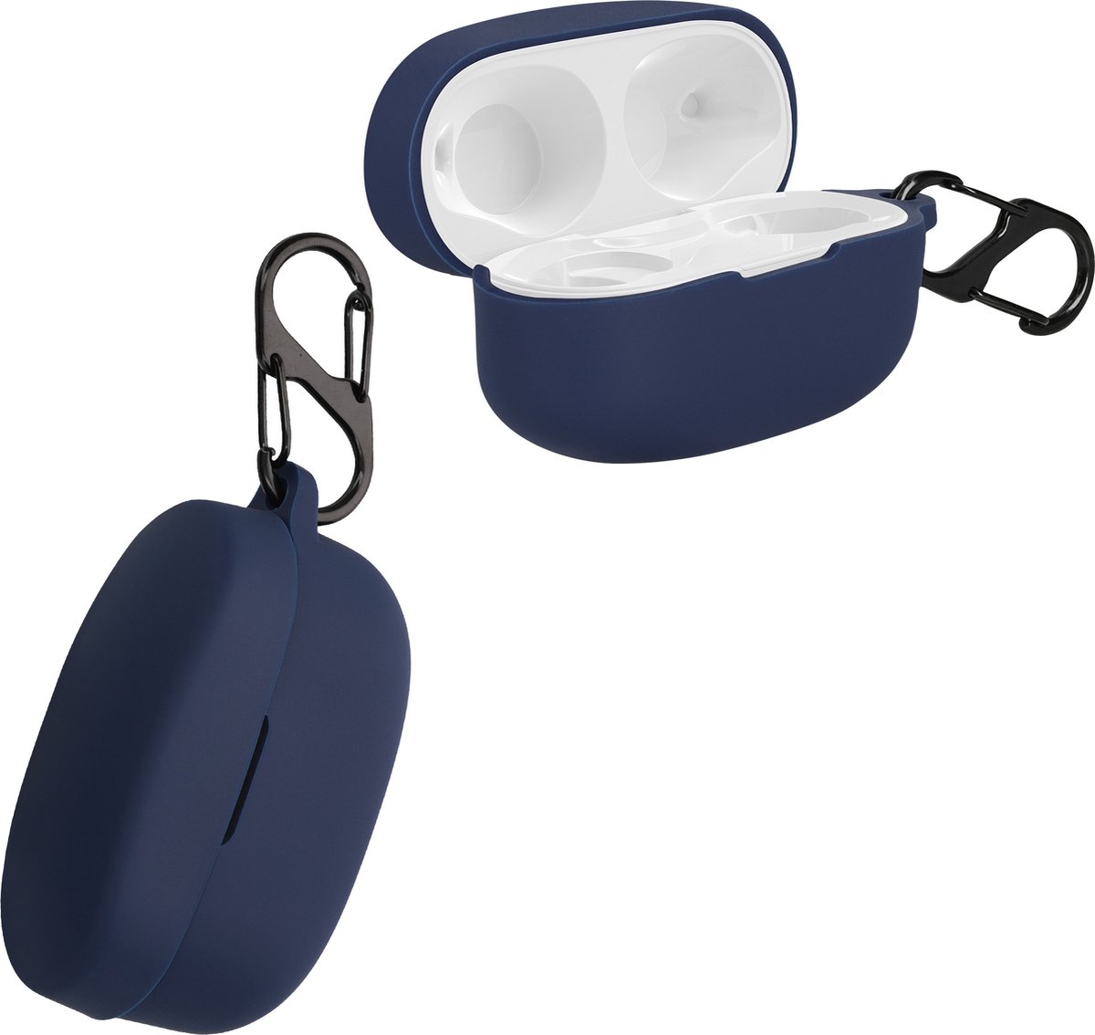kwmobile Hoes voor Sony WF-1000XM4 - Siliconen cover voor oordopjes in donkerblauw