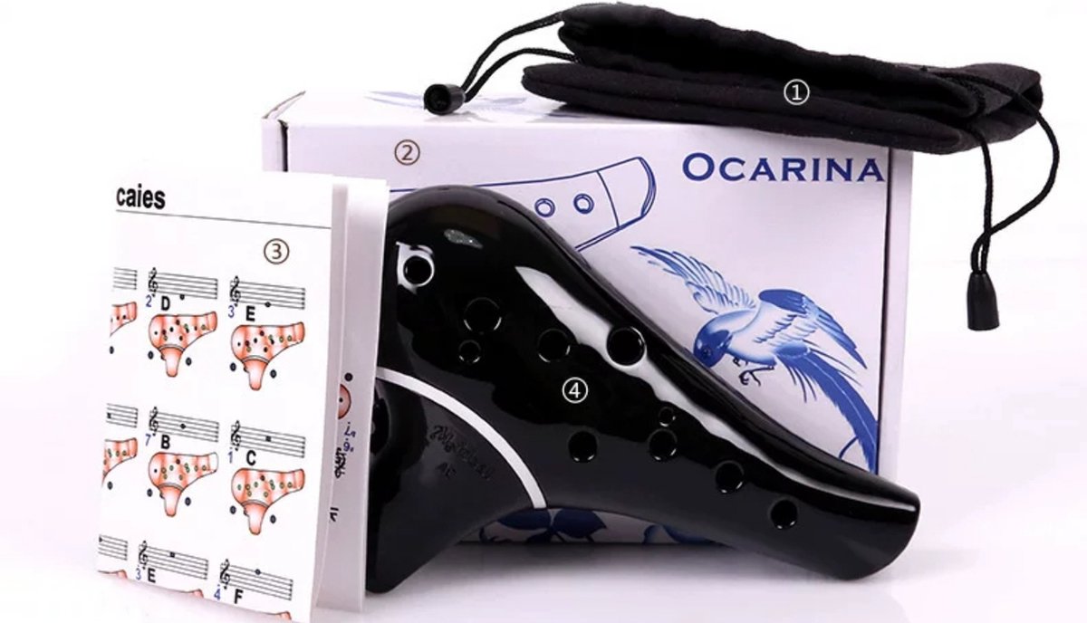 Knobbout Music United Ocarina ceramic fluit volledig pakket.