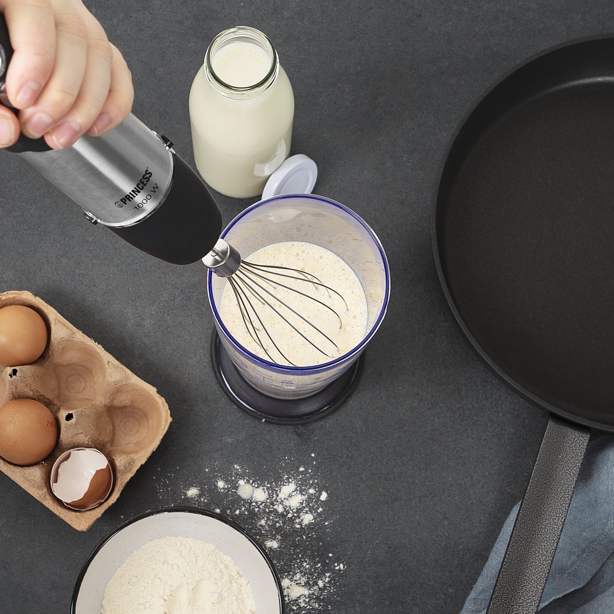 Princess 221221 Staafmixer - Hand blender - Extreem Krachtig – 1000 Watt - 4-in-1 Set - Inclusief Hakmolen, Garde, Mengbeker en Extra lange staaf voor Soep – foto 7