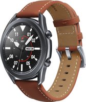 By Qubix Premium Leather bandje 20mm - Bruin - Geschikt voor Samsung Galaxy Watch 6 - Galaxy Watch 6 Pro - Galaxy Watch 5 - Galaxy Watch 5 Pro - Galaxy Watch 4 - Galaxy Watch 4 Classic - Active 2 - Watch 3 (41mm)
