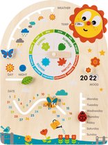 Navaris houten leerkalender voor kinderen - Leer de weekdagen, maanden en seizoenen - Vanaf 3 jaar - Engelse taal