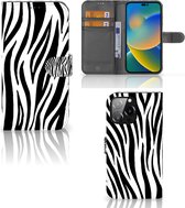 Beschermhoesje iPhone 14 Pro Max Smartphone Hoesje Zebra