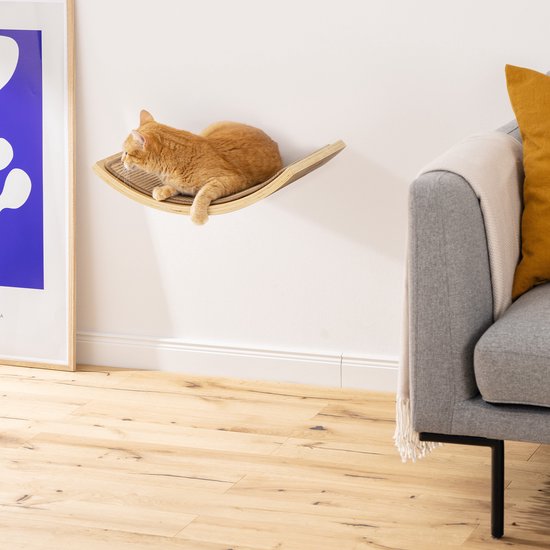 Kattenkrabpaal aan de muur - klimniveau voor katten - Antraciet