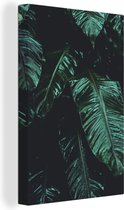 Canvas Schilderij Jungle - Palmboom - Bladeren - Tropisch - 80x120 cm - Wanddecoratie