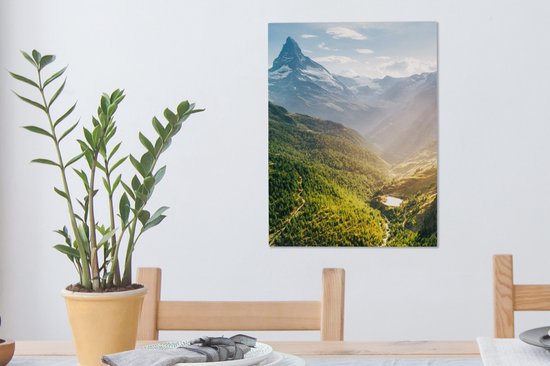 Tableau sur toile Montagnes - Plantes - Paysage - 30x40 cm - Décoration murale