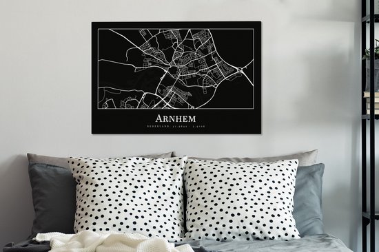 Canvas Schilderij Stadskaart - Arnhem - Plattegrond - Kaart - 60x40 cm - Wanddecoratie