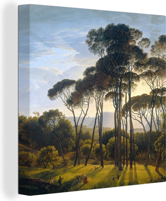 Toile - Peinture Paysage Italien avec Pins Parapluies - Art - Maîtres Anciens - 90x90 cm - Décoration Chambre - Chambre