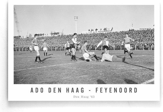 Walljar - ADO Den Haag - Feyenoord '63 - Affiche Zwart et blanc