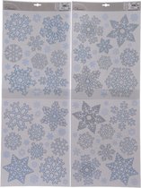 4x Sneeuwvlokken raamsticker / kerst raamdecoratie - 30 x 46 cm