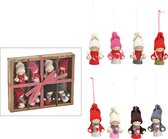 8x stuks kersthangers poppetjes 4 x 7 x 3 cm kerstornamenten - Textiel ornamenten kerstversiering