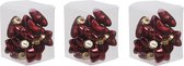 36x Sterretjes kersthangers/kerstballen donkerrood van glas - 4 cm - mat/glans - Kerstboomversiering
