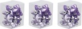 36x Sterretjes kersthangers/kerstballen amethyst paars van glas - 4 cm - mat/glans - Kerstboomversiering