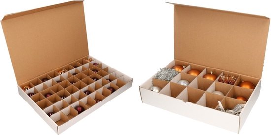 Boîte de rangement pour boules de Noël - 3x Boîte pour 15 boules de Noël de  10 cm