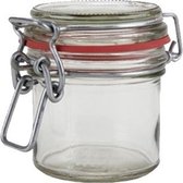 1x Mini pot de conservation / pot de conservation 100 ml avec anneau en caoutchouc rouge, couvercle à valve et fermeture à clip - Pots à épices - pots de conservation - pots de conservation - récipients de conservation