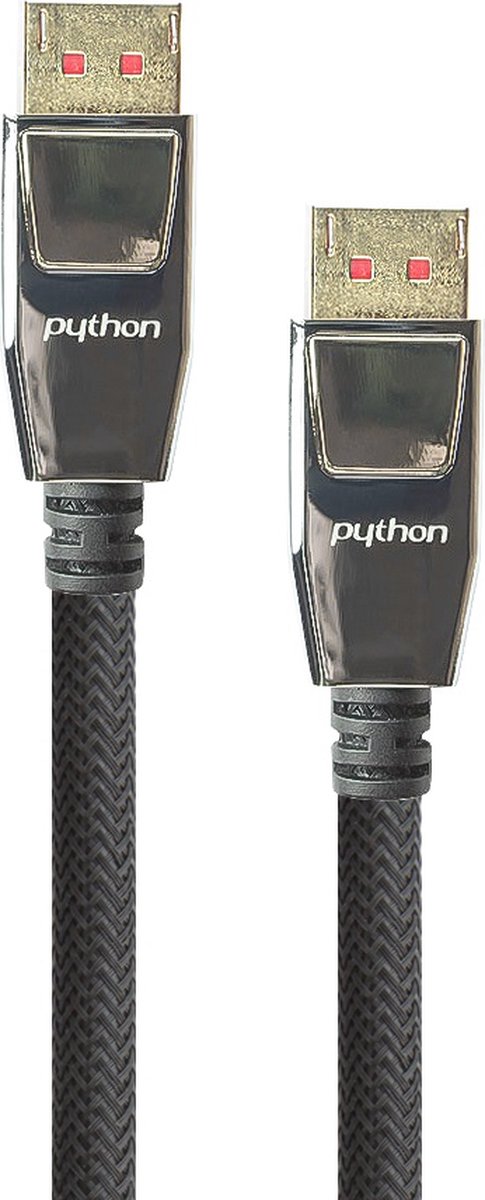 PYTHON DisplayPort kabel - versie 1.4 (5K/8K 60Hz) / zwart - 2 meter