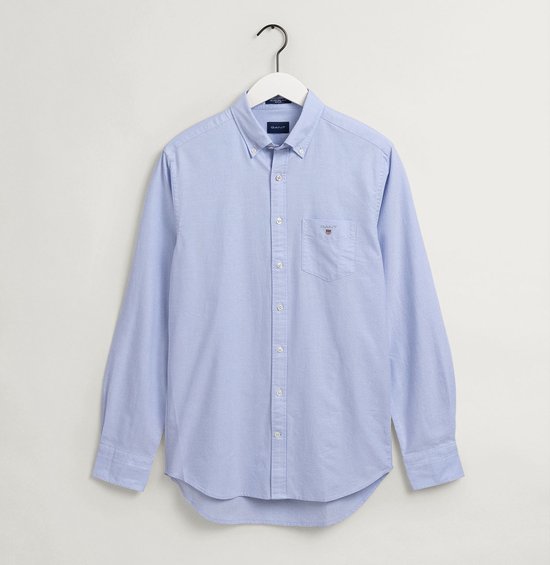 Gant - Casual Overhemd Oxford Lichtblauw - M - Heren - Regular-fit