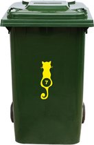 Kliko Sticker / Vuilnisbak Sticker - Kat - Nummer 7 - 23x8 - Geel